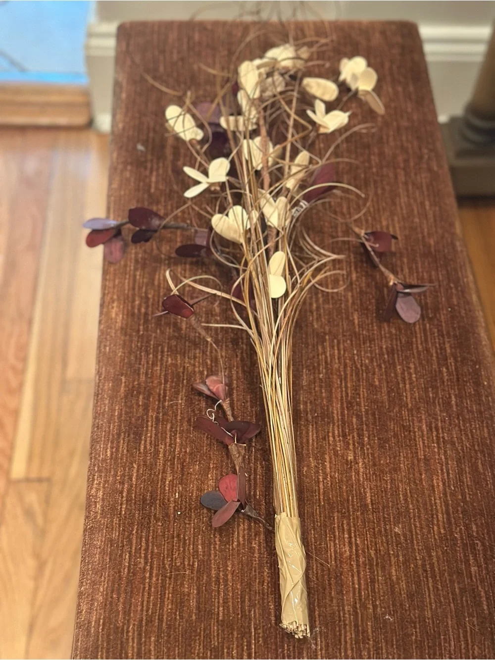 Pottery Barn Faux Floral Bundle in Cream and Deep Purple